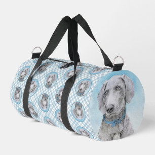 Weimaraner Gemälde Grau Silver Original Hunde Kuns Duffle Bag