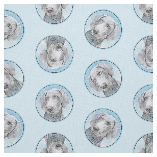 Weimaraner Gemälde Grau Silver Original Hunde Kuns Stoff (Muster)
