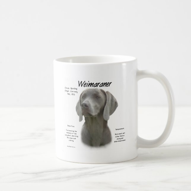 Weimaraner Geschichtsdesign Tasse (Rechts)