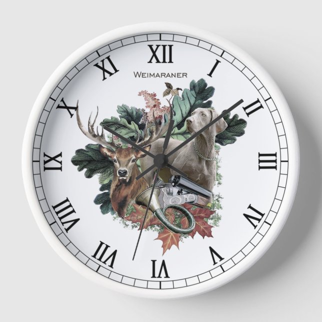 Weimaraner, "Grauer Geist"  Uhr (Vorderseite)