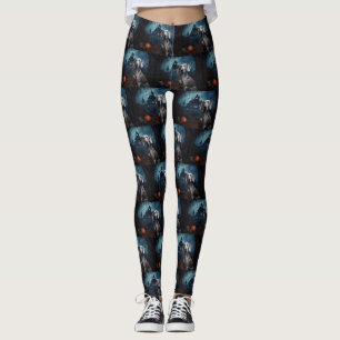 Weimaraner Halloween Beängstigend Leggings