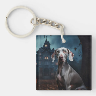 Weimaraner Halloween Beängstigend Schlüsselanhänger