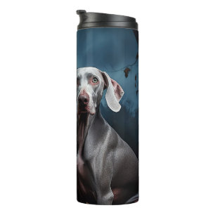 Weimaraner Halloween Beängstigend Thermosbecher