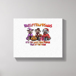 Weimaraner Halloween Erntedank Weihnachten Oversi Leinwanddruck