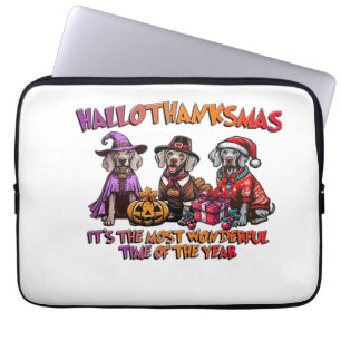 Weimaraner Halloween Erntedankfest Weihnachten Ove Laptopschutzhülle