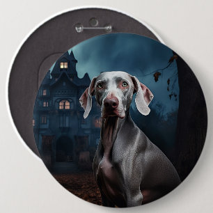 Weimaraner Halloween Gruselig Button