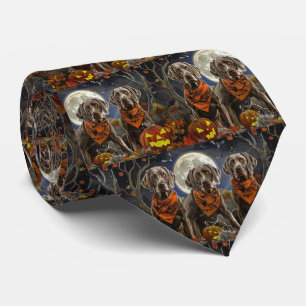 Weimaraner Halloween Gruselig  Krawatte