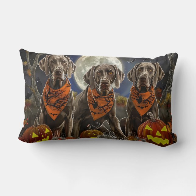 Weimaraner Halloween Spooky Lendenkissen (Rückseite)