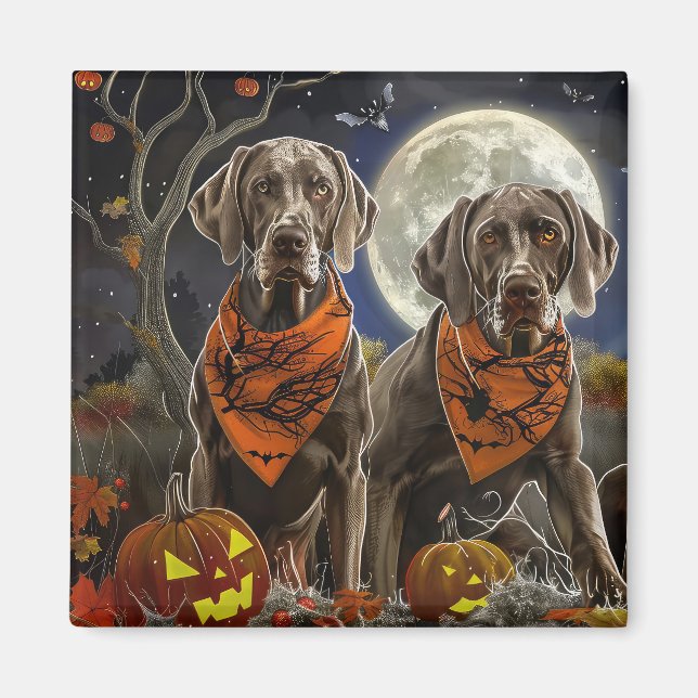 Weimaraner Halloween Spooky Magnet (Vorne)