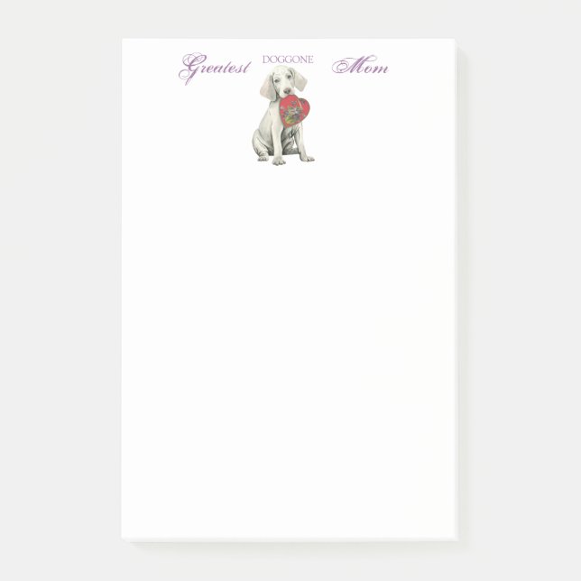 Weimaraner Herzerkrankung Mama Post-it Klebezettel (Vorderseite)