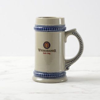 Weimaraner Hühnerhund Paulaner Logo-Bier Stein Bierglas