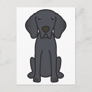 Weimaraner Hund Cartoon Postkarte