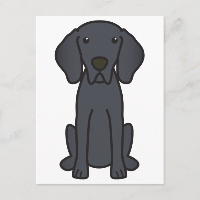 Weimaraner Hund Cartoon Postkarte (Vorderseite)