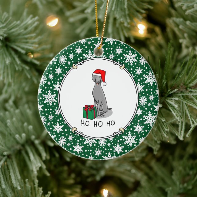 Weimaraner Hund (grau 1) Niedlich Keramik Ornament (Baum)
