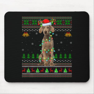 Weimaraner Hund hässliche Weihnachtspullover Holid Mousepad