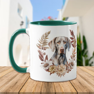 Weimaraner Hund Herbstreath Tasse