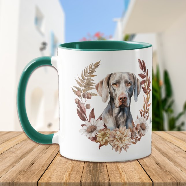 Weimaraner Hund Herbstreath Tasse (Von Creator hochgeladen)