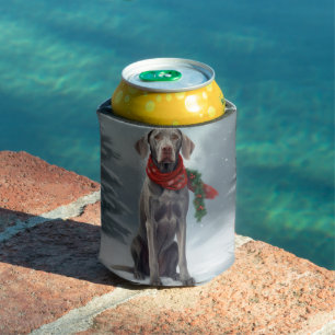 Weimaraner Hund im Schnee Weihnachten Dosenkühler