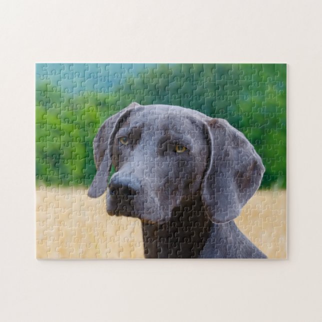Weimaraner Hund Jigsaws. Puzzle (Horizontal)