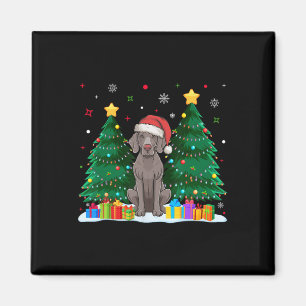Weimaraner Hund liebt Weihnachtsmannmütze Ugly Chr Magnet