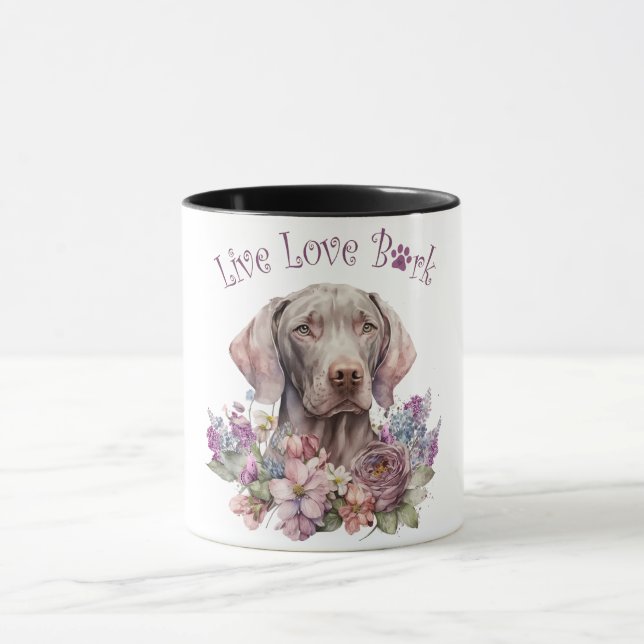 Weimaraner Hund Mama Floral Tasse (Zentrum)