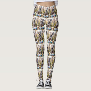 Weimaraner-Hund mit Ostereiern Feiertag Leggings