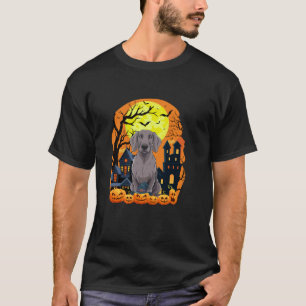 Weimaraner Hund mit Pumpkins Funny Beängstigend Ha T-Shirt