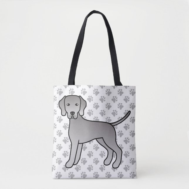 Weimaraner Hund Niedlicher Cartoon Illustration &  (Vorderseite)