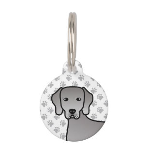 Weimaraner Hund Niedlicher Cartoon Zeichn & Pet's Haustiermarke
