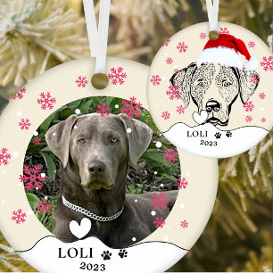 Weimaraner Hund Personalisiert Zeichnend Hand Keramik Ornament