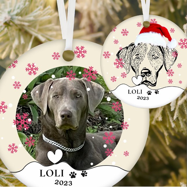 Weimaraner Hund Personalisiert Zeichnend Hand Keramik Ornament (Von Creator hochgeladen)