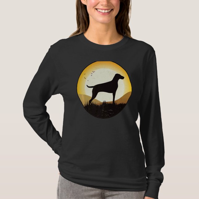 Weimaraner Hund Retro 3 T-Shirt (Vorderseite)