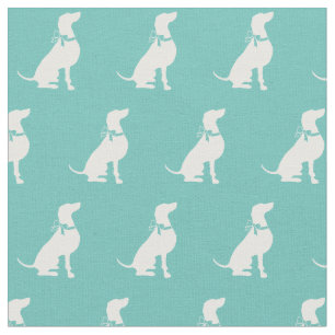 Weimaraner Hund Silhouette Haustiere Aquamarin Stoff