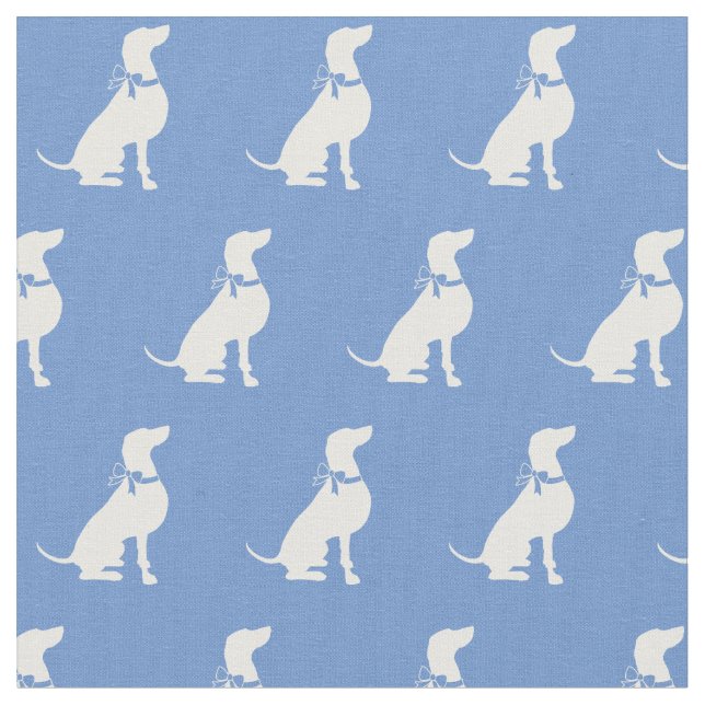 Weimaraner Hund Silhouette Pet Light Blue Stoff (Nahaufnahme)