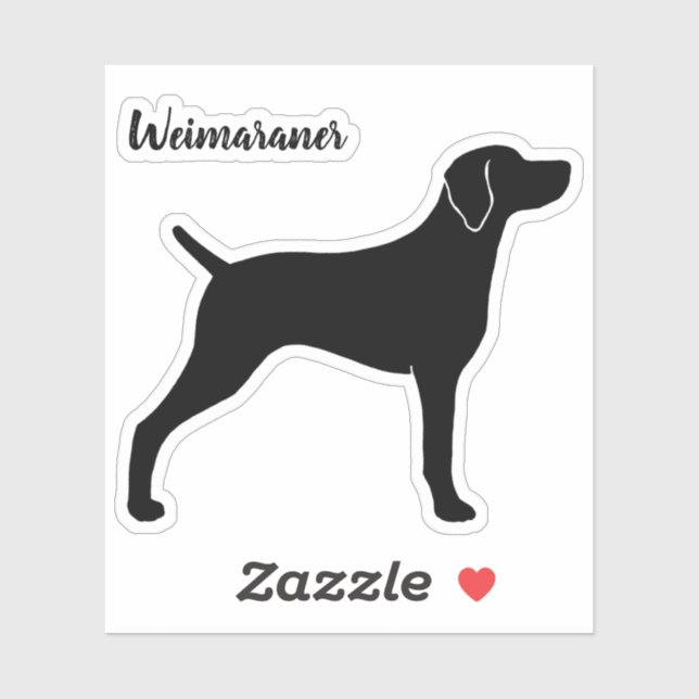 Weimaraner Hund Silhouette Weim Vinyl Sticker (Blatt)