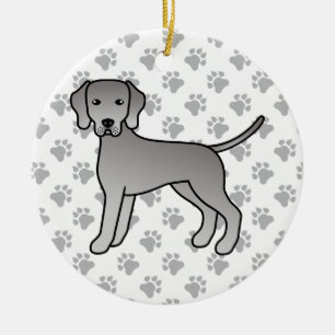Weimaraner Hund süße Cartoon-Illustration Keramik Ornament