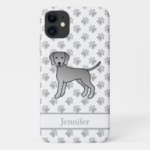 Weimaraner Hund Süße Cartoon-Illustration & Name Case-Mate iPhone Hülle
