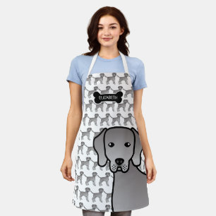 Weimaraner Hund süße Cartoon-Illustration & Name Schürze