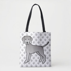 Weimaraner Hund süße Cartoon-Illustration & Pfoten