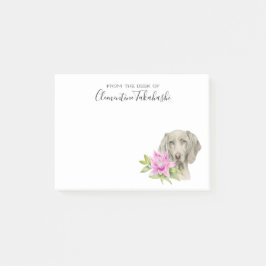 Weimaraner Hund und Lily Watercolor| Name hinzufüg Post-it Klebezettel