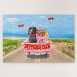 Weimaraner Hund Valentinstag Lkw Herz Puzzle