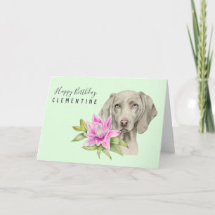 Weimaraner Hund Watercolor Geburtstag Karte