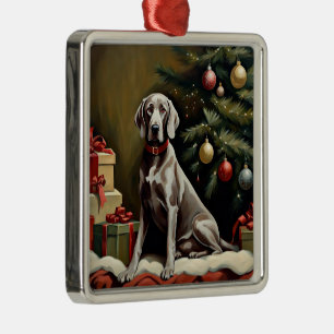 Weimaraner Hund Weihnachten Ornament Aus Metall