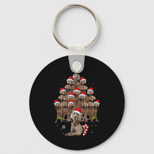 Weimaraner-Hund Weihnachtsbaum Lichter Weihnachtsm Schlüsselanhänger