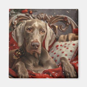 Weimaraner Hund Weihnachtsfestlich Magnet