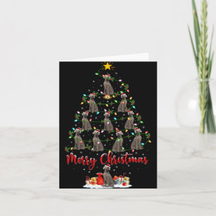 Weimaraner Hund Xmas Lichter Santa Weimaraner Chri Karte