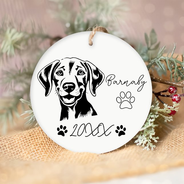 Weimaraner Hunde Individuelle Name & Jahr Keramik Ornament (Von Creator hochgeladen)