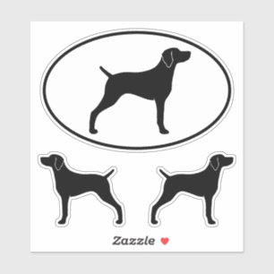 Weimaraner Hunde Silhouetten Weim Vinyl Sticker Se