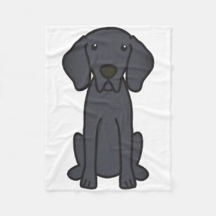 Weimaraner HundeCartoon Fleecedecke