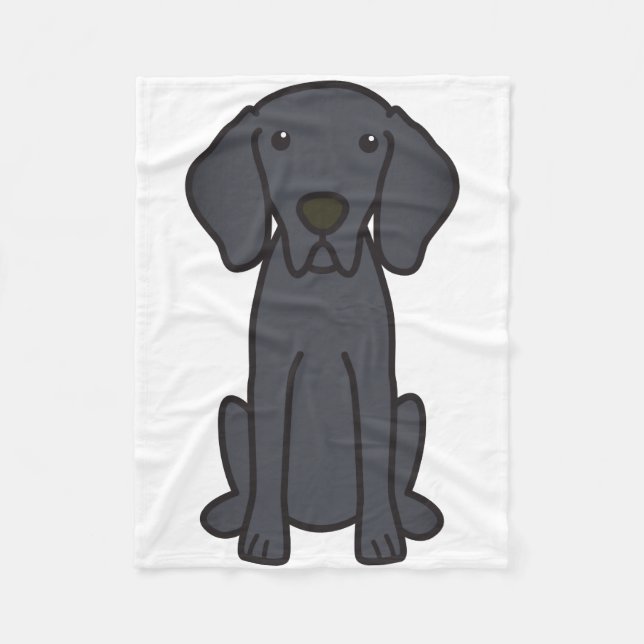 Weimaraner HundeCartoon Fleecedecke (Vorderseite)